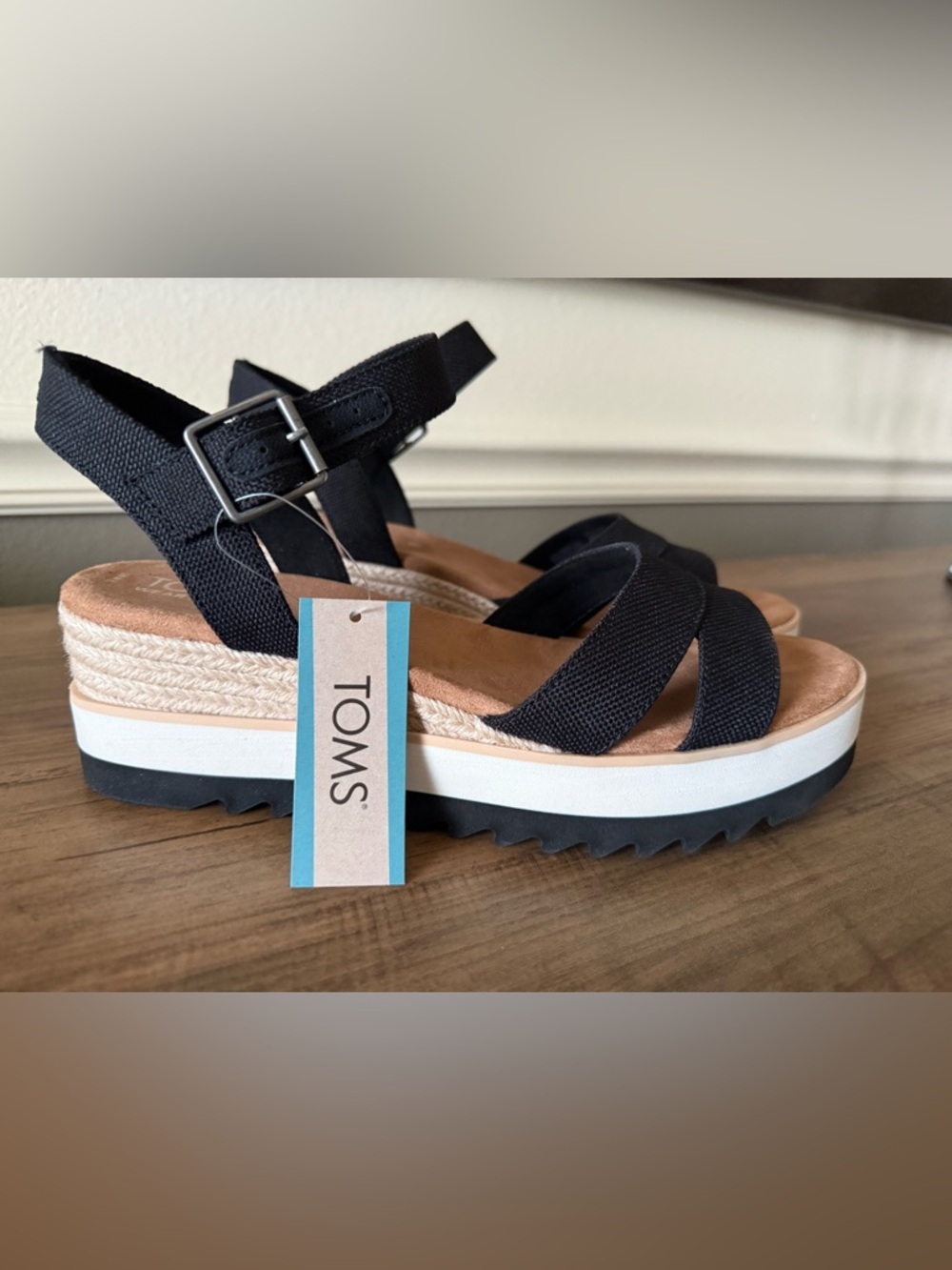 TOMS - Louisa Canvas Espadrille Sandals with Ankle Strap